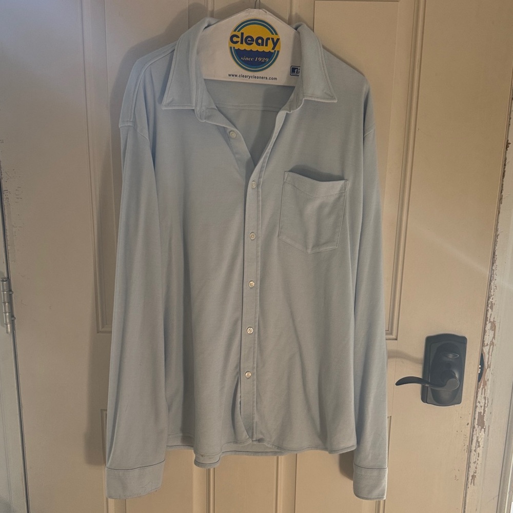 Banana Republic Soft Blue Casual Button Down Shirt